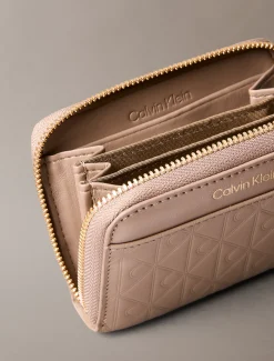 Calvin Klein Geprägtes Reißverschluss-Portemonnaie mit Emblem-Logo^Damen Geldbörsen & Etuis
