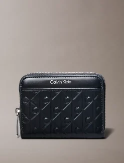 Calvin Klein Geprägtes Reißverschluss-Portemonnaie mit Emblem-Logo^Damen Geldbörsen & Etuis