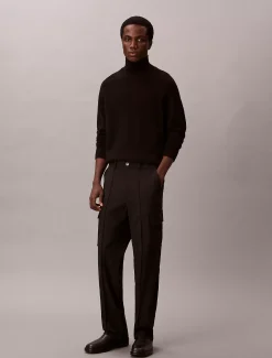 Calvin Klein Gerade Cargohose aus Bengalin^Herren Hosen & Shorts