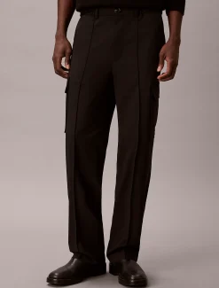 Calvin Klein Gerade Cargohose aus Bengalin^Herren Hosen & Shorts