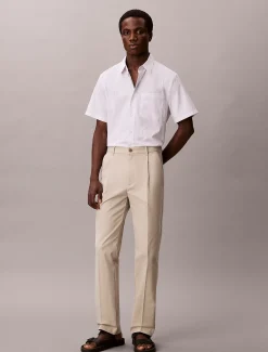 Calvin Klein Gerade Chinohose aus Baumwollsatin^Herren Hosen & Shorts|Anzüge