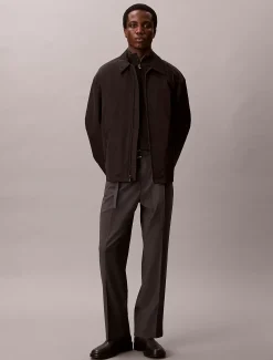 Calvin Klein Gerade Nadelstreifenhose aus Wollgemisch mit Gürtel^Herren Hosen & Shorts