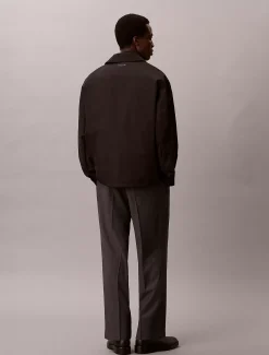 Calvin Klein Gerade Nadelstreifenhose aus Wollgemisch mit Gürtel^Herren Hosen & Shorts