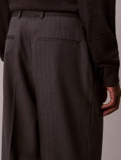 Calvin Klein Gerade Nadelstreifenhose aus Wollgemisch mit Gürtel^Herren Hosen & Shorts