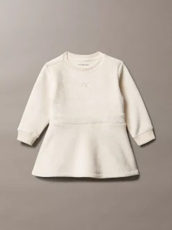 Calvin Klein Geripptes Baby-Kleid aus Fleece^Kinder Babykleidung