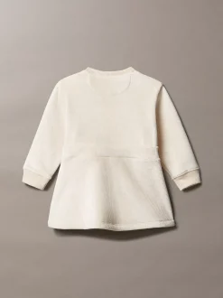 Calvin Klein Geripptes Baby-Kleid aus Fleece^Kinder Babykleidung