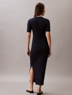 Calvin Klein Geripptes Midikleid aus Modal-Stretch^Damen Kleider & Röcke
