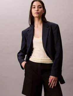 Calvin Klein Geripptes Tanktop aus Viskose-Mix^Damen T-shirts & Tops|Strickdesigns