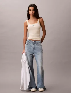 Calvin Klein Geripptes Tanktop mit U-Ausschnitt^Damen T-shirts & Tops