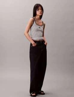 Calvin Klein Geripptes Tanktop mit U-Ausschnitt^Damen T-shirts & Tops