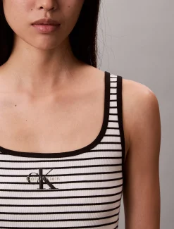 Calvin Klein Geripptes Tanktop mit U-Ausschnitt^Damen T-shirts & Tops