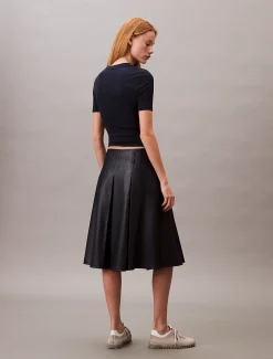 Calvin Klein Geripptes T-Shirt aus Modal-Stretch mit CK-Logo^Damen T-shirts & Tops