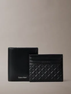 Calvin Klein Geschenkset aus Leder-RFID-Portemonnaie und Kartenetui^Herren Geldbörsen & Kartenetuis