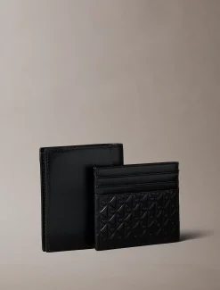 Calvin Klein Geschenkset aus Leder-RFID-Portemonnaie und Kartenetui^Herren Geldbörsen & Kartenetuis
