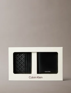Calvin Klein Geschenkset aus Leder-RFID-Portemonnaie und Kartenetui^Herren Geldbörsen & Kartenetuis
