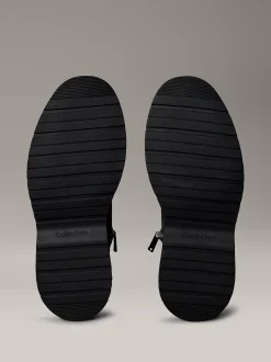 Calvin Klein Geschnürte Boots aus getrommeltem Leder mit Reißverschluss und Emblem-Logo^Herren Boots