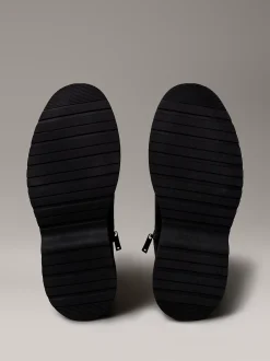 Calvin Klein Geschnürte Boots aus Leder mit Reißverschluss und Materialschürze^Herren Boots