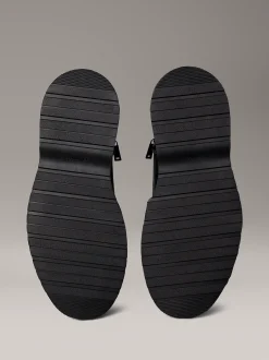 Calvin Klein Geschnürte Leder-Boots mit Reißverschluss und Emblem-Logo^Herren Boots