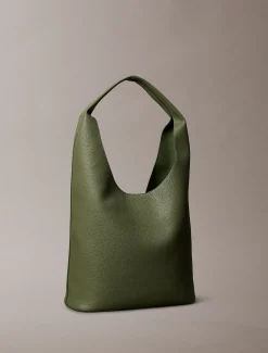 Calvin Klein Geschwungene Tasche aus Wildleder Tasche mit genarbter Oberfläche^Damen SchultertaschenFrisch Eingetroffen|Taschen