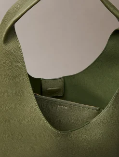 Calvin Klein Geschwungene Tasche aus Wildleder Tasche mit genarbter Oberfläche^Damen SchultertaschenFrisch Eingetroffen|Taschen