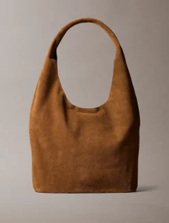 Calvin Klein Geschwungene Tasche aus Wildleder^Damen SchultertaschenFrisch Eingetroffen|Taschen
