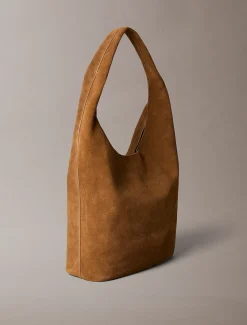 Calvin Klein Geschwungene Tasche aus Wildleder^Damen SchultertaschenFrisch Eingetroffen|Taschen