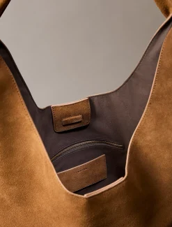 Calvin Klein Geschwungene Tasche aus Wildleder^Damen SchultertaschenFrisch Eingetroffen|Taschen