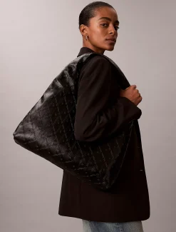 Calvin Klein Gesteppte Umhängetasche mit Emblem-Logo^Damen SchultertaschenFrisch Eingetroffen|Taschen