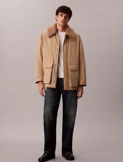 Calvin Klein Gesteppter Car Coat mit Sherpa-Kragen^Herren Mäntel|Stepp Jacken