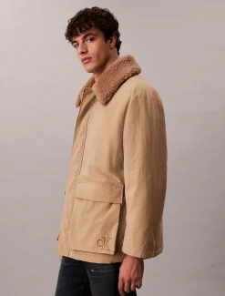 Calvin Klein Gesteppter Car Coat mit Sherpa-Kragen^Herren Mäntel|Stepp Jacken