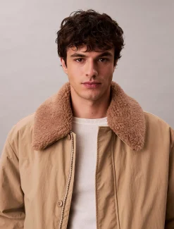 Calvin Klein Gesteppter Car Coat mit Sherpa-Kragen^Herren Mäntel|Stepp Jacken