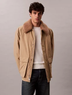Calvin Klein Gesteppter Car Coat mit Sherpa-Kragen^Herren Mäntel|Stepp Jacken