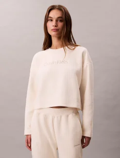 Calvin Klein Gestepptes Lounge-Sweatshirt aus Fleece^Damen Nachtwäsche & Loungewear