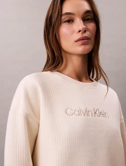 Calvin Klein Gestepptes Lounge-Sweatshirt aus Fleece^Damen Nachtwäsche & Loungewear