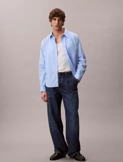 Calvin Klein Gestreiftes Baumwoll-Popeline-Hemd^Herren Hemden & Poloshirts