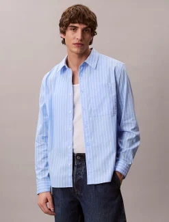 Calvin Klein Gestreiftes Baumwoll-Popeline-Hemd^Herren Hemden & Poloshirts