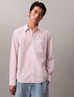 Calvin Klein Gestreiftes Baumwoll-Popeline-Hemd^Herren Hemden & Poloshirts