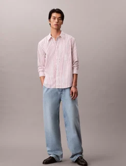 Calvin Klein Gestreiftes Baumwoll-Popeline-Hemd^Herren Hemden & Poloshirts