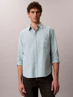 Calvin Klein Gestreiftes, lässiges Button-Down-Hemd^Herren Hemden & Poloshirts