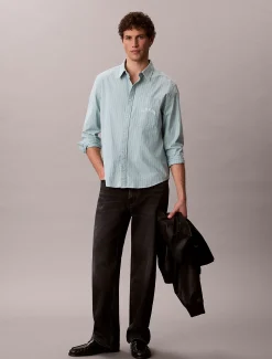 Calvin Klein Gestreiftes, lässiges Button-Down-Hemd^Herren Hemden & Poloshirts