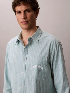 Calvin Klein Gestreiftes, lässiges Button-Down-Hemd^Herren Hemden & Poloshirts