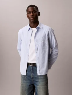Calvin Klein Gestreiftes, lässiges Button-Down-Hemd^Herren Hemden & Poloshirts