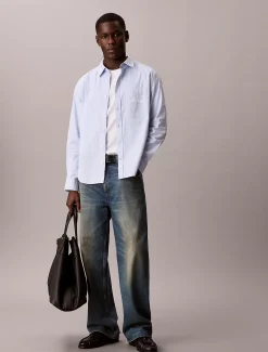 Calvin Klein Gestreiftes, lässiges Button-Down-Hemd^Herren Hemden & Poloshirts