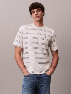 Calvin Klein gestreiftes Monogramm-T-Shirt^Herren T-shirts