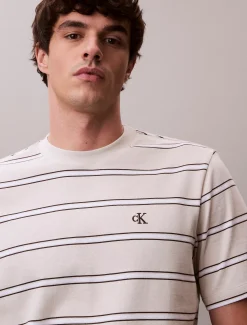 Calvin Klein gestreiftes Monogramm-T-Shirt^Herren T-shirts