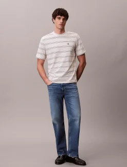 Calvin Klein gestreiftes Monogramm-T-Shirt^Herren T-shirts