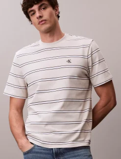 Calvin Klein gestreiftes Monogramm-T-Shirt^Herren T-shirts
