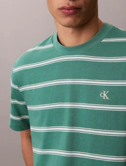 Calvin Klein gestreiftes Monogramm-T-Shirt^Herren T-shirts