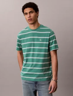 Calvin Klein gestreiftes Monogramm-T-Shirt^Herren T-shirts