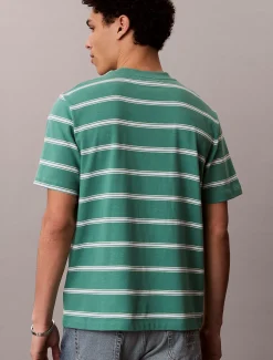 Calvin Klein gestreiftes Monogramm-T-Shirt^Herren T-shirts
